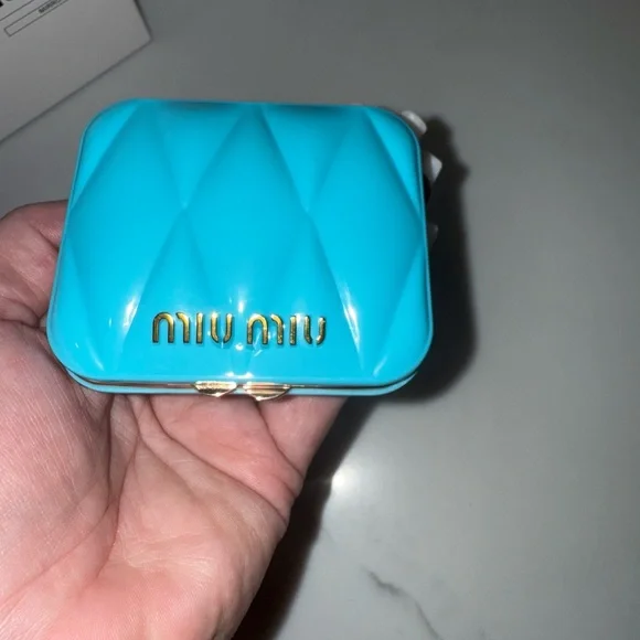 New Miu Miu Blue Quilted Mirror - Picture 7 of 9